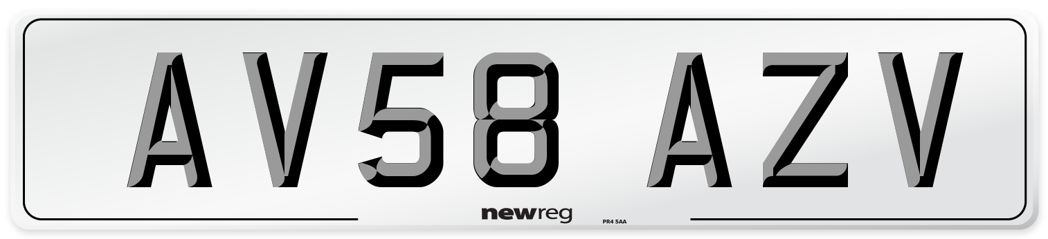 AV58 AZV Number Plate from New Reg